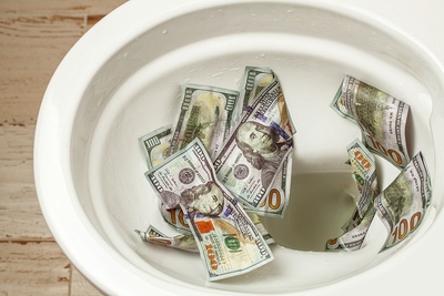 Money Down Toilet